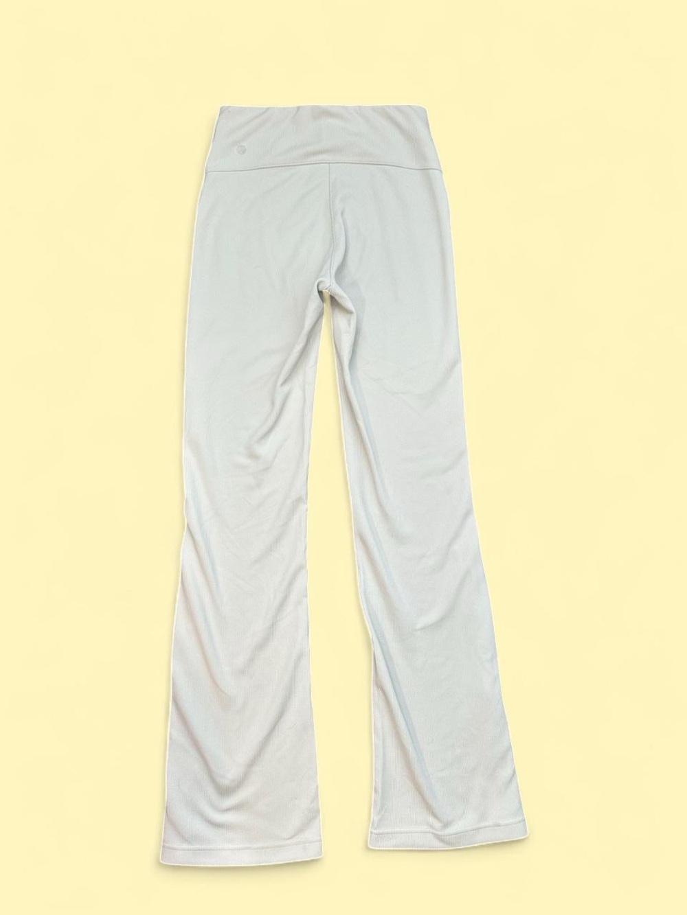 Lululemon Brushed Softstreme Ribbed Zip Flared Pant 32.5 Bone Size 4 - Picture 4 of 8